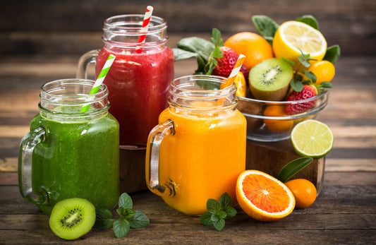 Selection of superfood juices